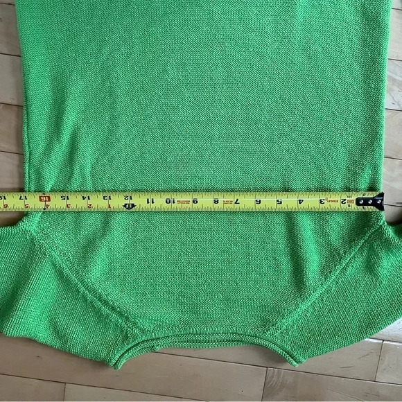 Chaps Women's Lime Green Sweater Sz M Pullover Knit Spring Long Sleeves - Picture 4 of 8